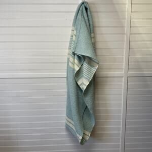 Ann Taylor Loft Soft Green & Cream Striped Infinity Scarf